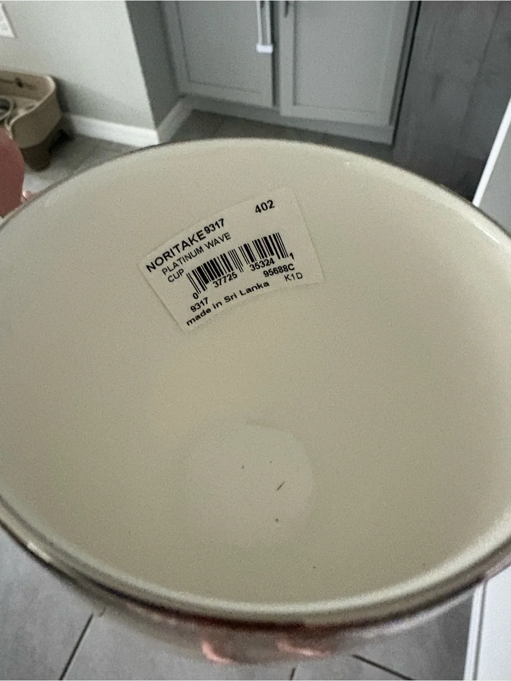 Noritake Elegant Cream and silver Trim Tea Cup